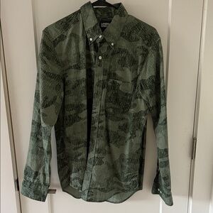 Lands' End Olive Camouflage Shirt